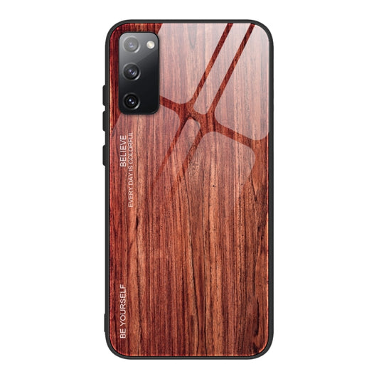 For Samsung Galaxy S20 FE Wood Grain Glass Protective Case(M05) by FIERRE SHANN