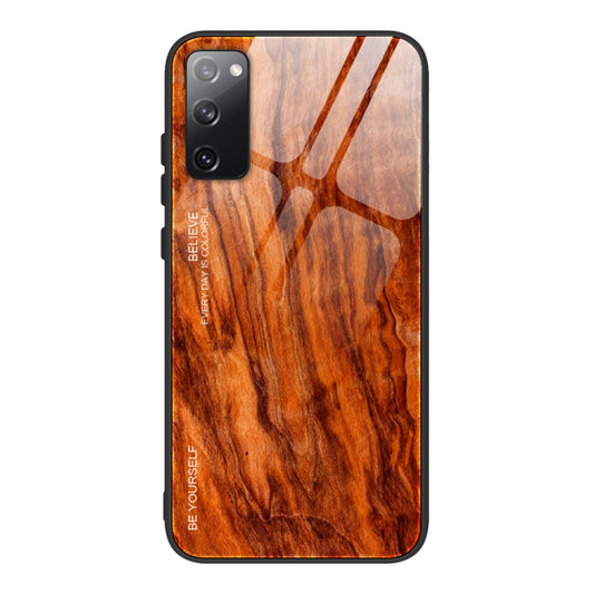 For Samsung Galaxy S20 FE Wood Grain Glass Protective Case(M06) by FIERRE SHANN