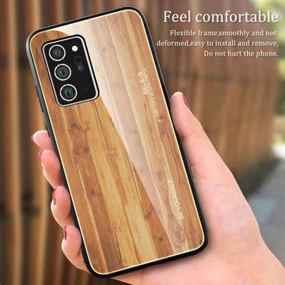For Samsung Galaxy Note20 Ultra Wood Grain Glass Protective Case(M01) by buy2fix