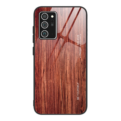 For Samsung Galaxy Note20 Ultra Wood Grain Glass Protective Case(M05) by buy2fix