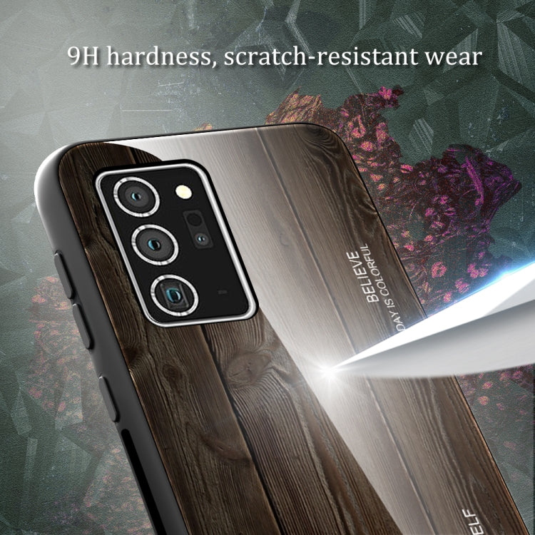 For Samsung Galaxy Note20 Ultra Wood Grain Glass Protective Case(M05) by buy2fix