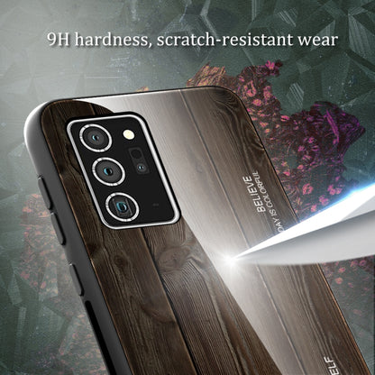 For Samsung Galaxy Note20 Ultra Wood Grain Glass Protective Case(M05) by buy2fix