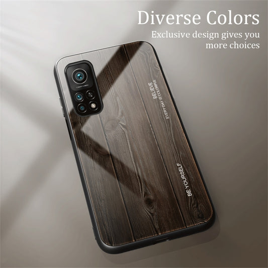 For Xiaomi 10T / 10T Pro Wood Grain Glass Protective Case(M01) - Xiaomi Cases by buy2fix | Online Shopping UK | buy2fix