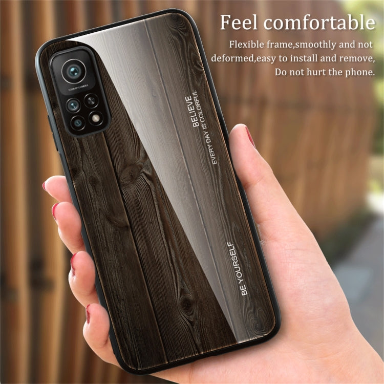 For Xiaomi 10T / 10T Pro Wood Grain Glass Protective Case(M01) - Xiaomi Cases by buy2fix | Online Shopping UK | buy2fix