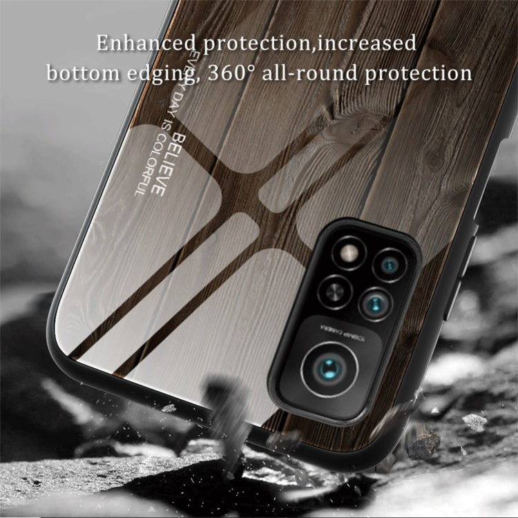 For Xiaomi 10T / 10T Pro Wood Grain Glass Protective Case(M01) - Xiaomi Cases by buy2fix | Online Shopping UK | buy2fix