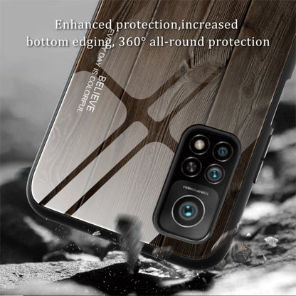 For Xiaomi 10T / 10T Pro Wood Grain Glass Protective Case(M01) - Xiaomi Cases by buy2fix | Online Shopping UK | buy2fix