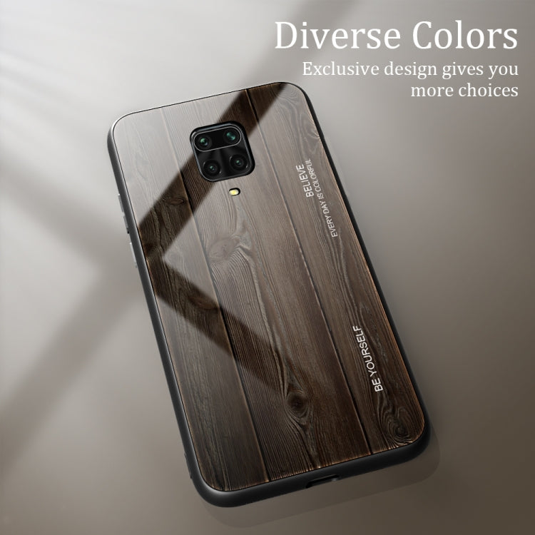 For Xiaomi Redmi Note 9S Wood Grain Glass Protective Case(M01) - Xiaomi Cases by buy2fix | Online Shopping UK | buy2fix