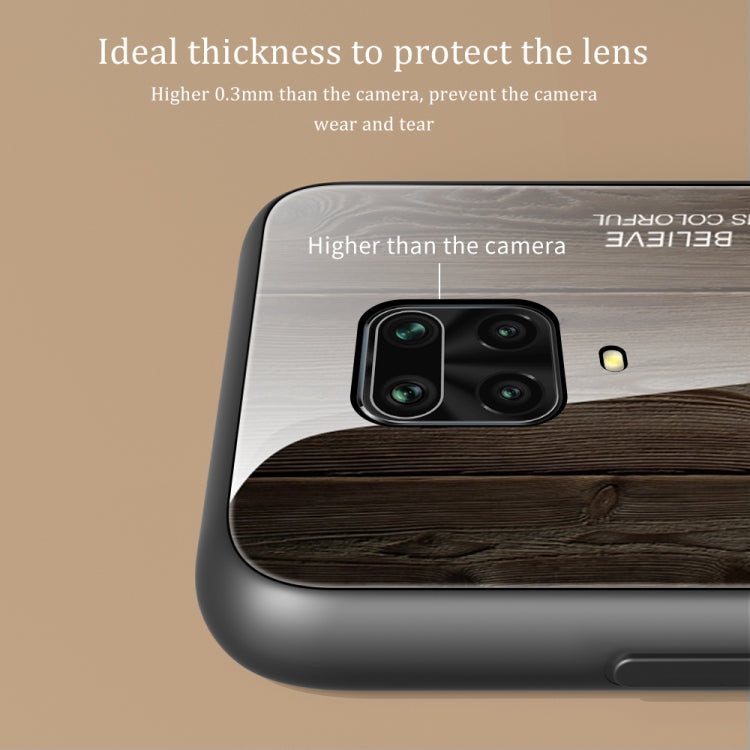 For Xiaomi Redmi Note 9S Wood Grain Glass Protective Case(M01) - Xiaomi Cases by buy2fix | Online Shopping UK | buy2fix
