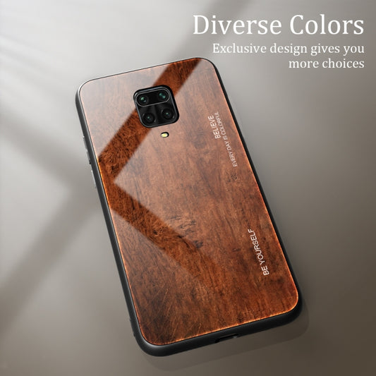 For Xiaomi Redmi Note 9S Wood Grain Glass Protective Case(M02) - Xiaomi Cases by buy2fix | Online Shopping UK | buy2fix