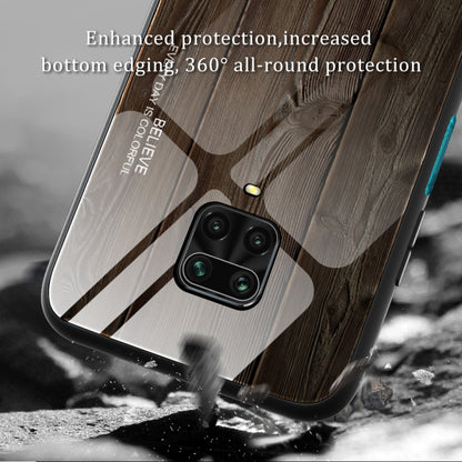For Xiaomi Redmi Note 9S Wood Grain Glass Protective Case(M02) - Xiaomi Cases by buy2fix | Online Shopping UK | buy2fix