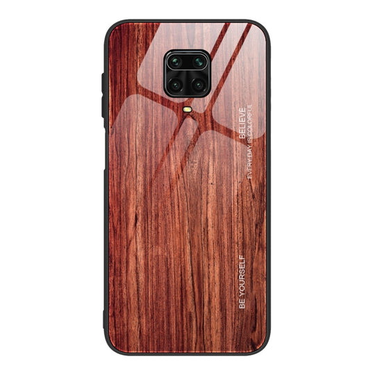 For Xiaomi Redmi Note 9S Wood Grain Glass Protective Case(M05)