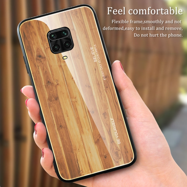 For Xiaomi Redmi Note 9S Wood Grain Glass Protective Case(M06) - Xiaomi Cases by buy2fix | Online Shopping UK | buy2fix