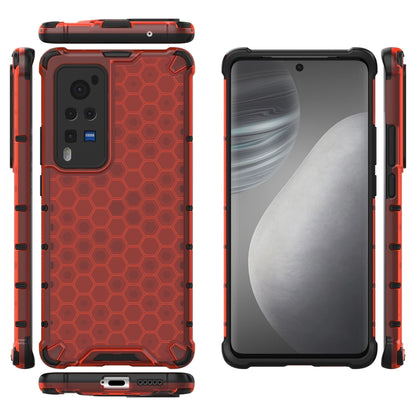 For vivo X60 Pro Shockproof Honeycomb PC + TPU Protective Case(Red) - vivo Cases by buy2fix | Online Shopping UK | buy2fix