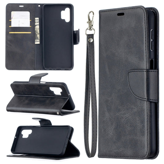 For Samsung Galaxy A32 5G Retro Lambskin Texture Pure Color Horizontal Flip PU Leather Case with Holder & Card Slots & Wallet & Lanyard(Black) by buy2fix
