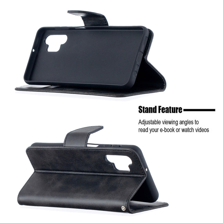 For Samsung Galaxy A32 5G Retro Lambskin Texture Pure Color Horizontal Flip PU Leather Case with Holder & Card Slots & Wallet & Lanyard(Black) by buy2fix