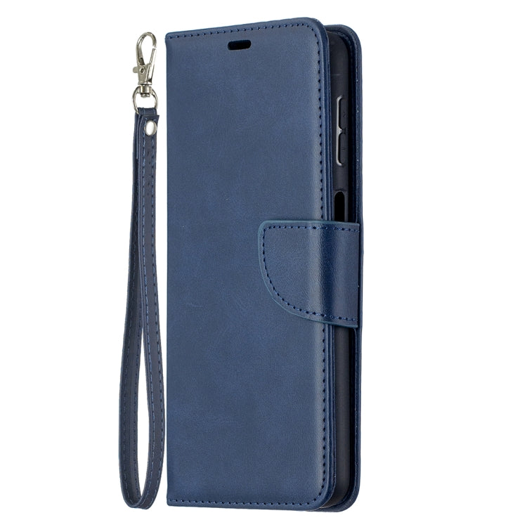 For Samsung Galaxy A32 5G Retro Lambskin Texture Pure Color Horizontal Flip PU Leather Case with Holder & Card Slots & Wallet & Lanyard(Blue) by buy2fix