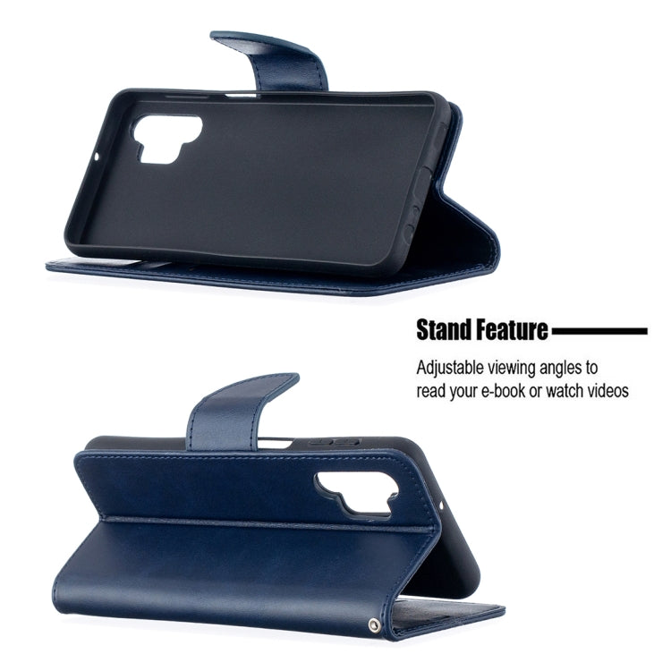 For Samsung Galaxy A32 5G Retro Lambskin Texture Pure Color Horizontal Flip PU Leather Case with Holder & Card Slots & Wallet & Lanyard(Blue) by buy2fix