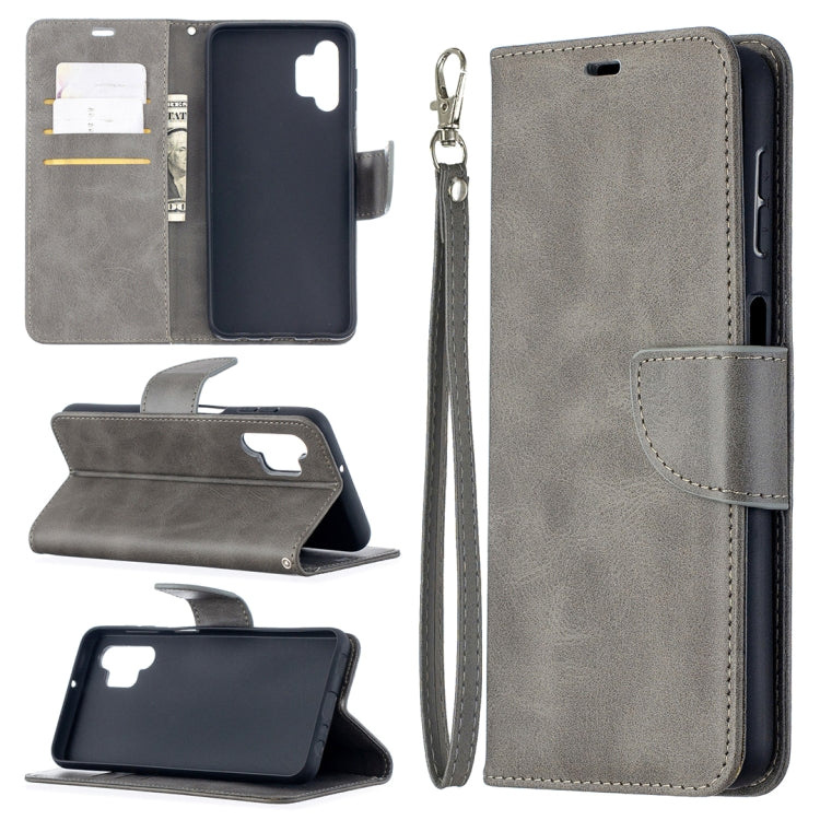 For Samsung Galaxy A32 5G Retro Lambskin Texture Pure Color Horizontal Flip PU Leather Case with Holder & Card Slots & Wallet & Lanyard(Grey) by buy2fix
