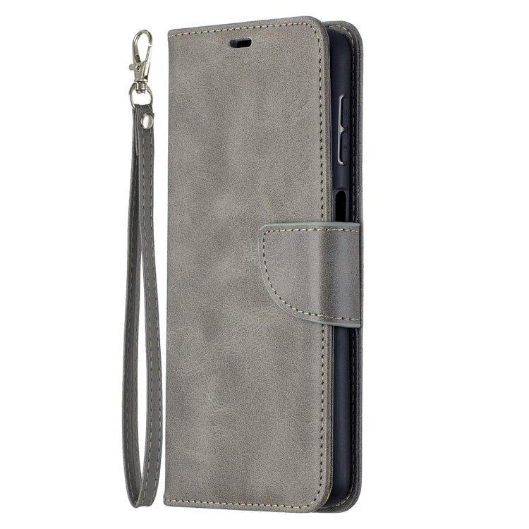 For Samsung Galaxy A32 5G Retro Lambskin Texture Pure Color Horizontal Flip PU Leather Case with Holder & Card Slots & Wallet & Lanyard(Grey) by buy2fix