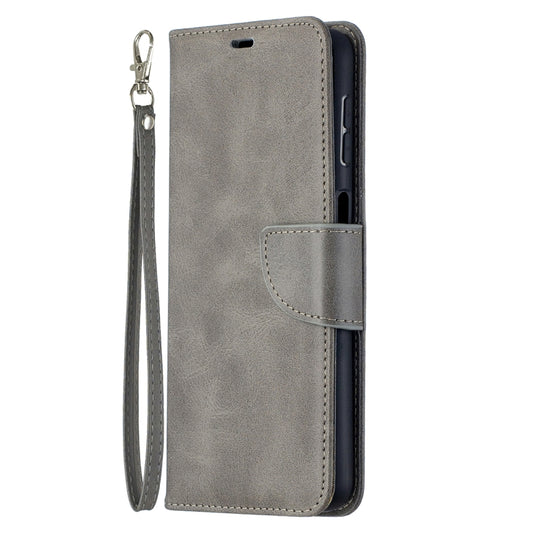 For Samsung Galaxy A32 5G Retro Lambskin Texture Pure Color Horizontal Flip PU Leather Case with Holder & Card Slots & Wallet & Lanyard(Grey) by buy2fix