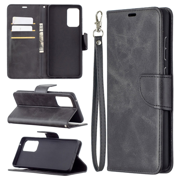 For Samsung Galaxy A72 5G / 4G Retro Lambskin Texture Pure Color Horizontal Flip PU Leather Case with Holder & Card Slots & Wallet & Lanyard(Black) by buy2fix