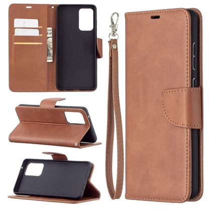 For Samsung Galaxy A72 5G / 4G Retro Lambskin Texture Pure Color Horizontal Flip PU Leather Case with Holder & Card Slots & Wallet & Lanyard(Brown) by buy2fix