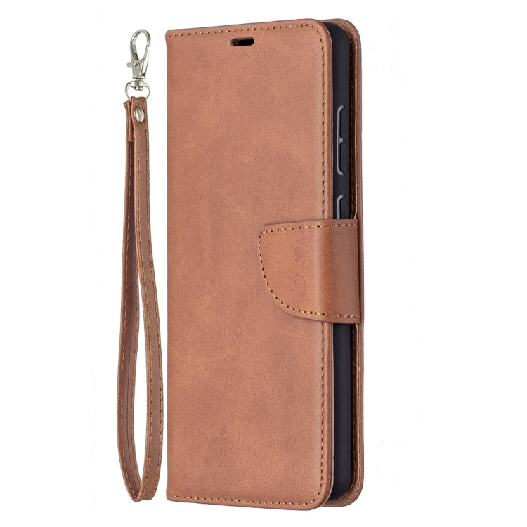 For Samsung Galaxy A72 5G / 4G Retro Lambskin Texture Pure Color Horizontal Flip PU Leather Case with Holder & Card Slots & Wallet & Lanyard(Brown) by buy2fix