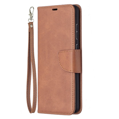 For Samsung Galaxy A72 5G / 4G Retro Lambskin Texture Pure Color Horizontal Flip PU Leather Case with Holder & Card Slots & Wallet & Lanyard(Brown) by buy2fix