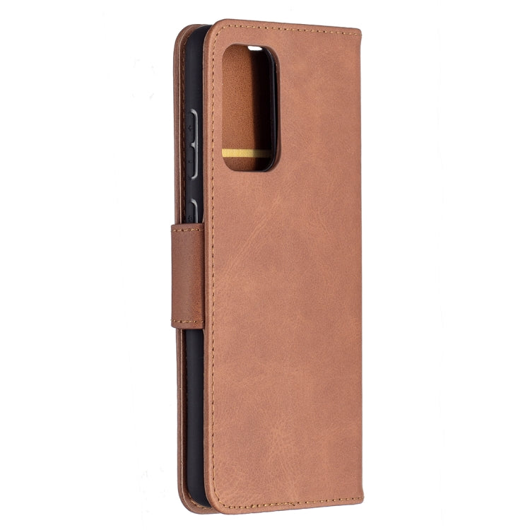 For Samsung Galaxy A72 5G / 4G Retro Lambskin Texture Pure Color Horizontal Flip PU Leather Case with Holder & Card Slots & Wallet & Lanyard(Brown) by buy2fix