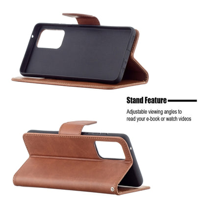 For Samsung Galaxy A72 5G / 4G Retro Lambskin Texture Pure Color Horizontal Flip PU Leather Case with Holder & Card Slots & Wallet & Lanyard(Brown) by buy2fix