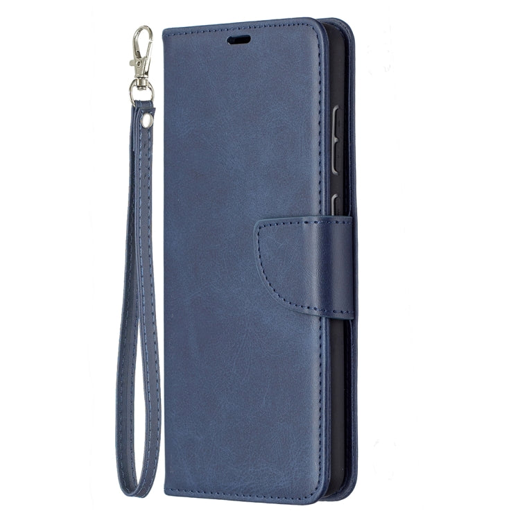 For Samsung Galaxy A72 5G / 4G Retro Lambskin Texture Pure Color Horizontal Flip PU Leather Case with Holder & Card Slots & Wallet & Lanyard(Blue) by buy2fix