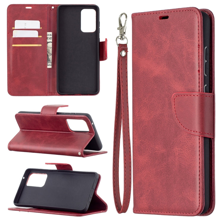 For Samsung Galaxy A72 5G / 4G Retro Lambskin Texture Pure Color Horizontal Flip PU Leather Case with Holder & Card Slots & Wallet & Lanyard(Red) by buy2fix
