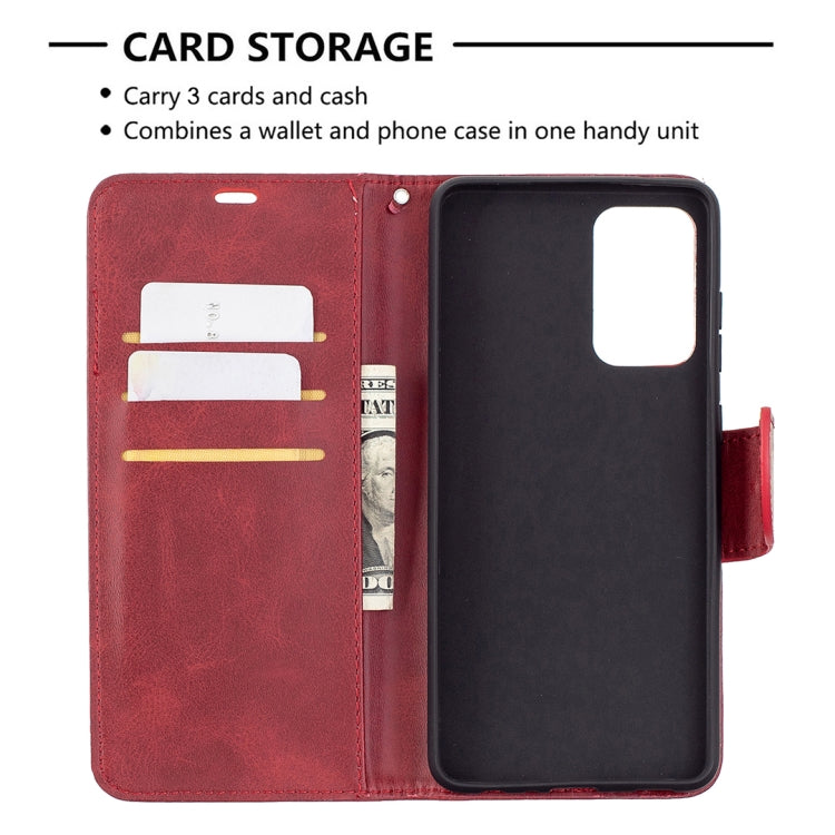 For Samsung Galaxy A72 5G / 4G Retro Lambskin Texture Pure Color Horizontal Flip PU Leather Case with Holder & Card Slots & Wallet & Lanyard(Red) by buy2fix