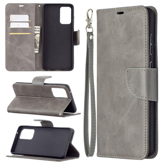 For Samsung Galaxy A72 5G / 4G Retro Lambskin Texture Pure Color Horizontal Flip PU Leather Case with Holder & Card Slots & Wallet & Lanyard(Grey) by buy2fix