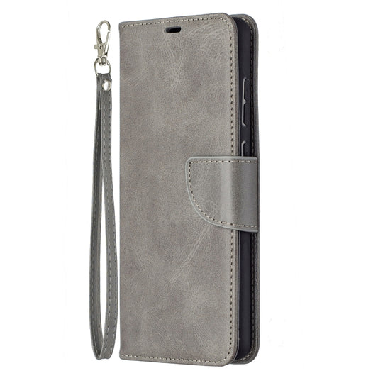 For Samsung Galaxy A72 5G / 4G Retro Lambskin Texture Pure Color Horizontal Flip PU Leather Case with Holder & Card Slots & Wallet & Lanyard(Grey) by buy2fix