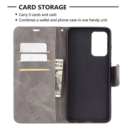 For Samsung Galaxy A72 5G / 4G Retro Lambskin Texture Pure Color Horizontal Flip PU Leather Case with Holder & Card Slots & Wallet & Lanyard(Grey) by buy2fix