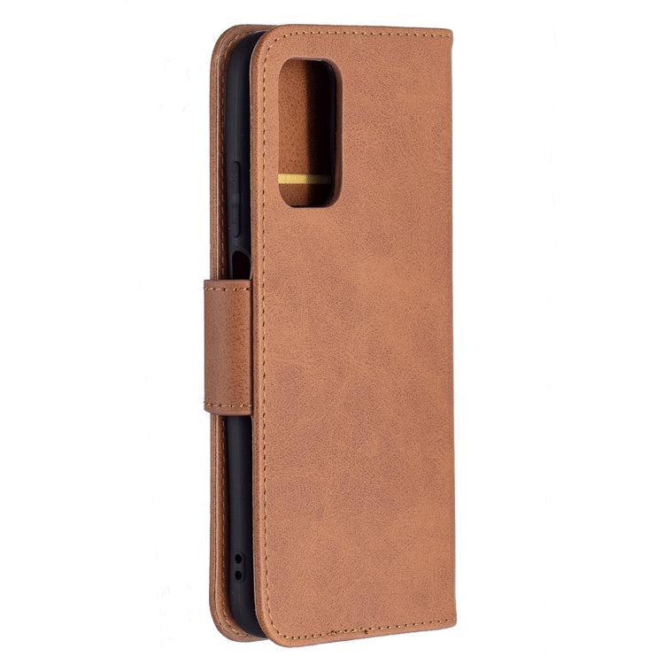 For Xiaomi Poco M3 Retro Lambskin Texture Pure Color Horizontal Flip PU Leather Case with Holder & Card Slots & Wallet & Lanyard(Brown) - Xiaomi Cases by buy2fix | Online Shopping UK | buy2fix