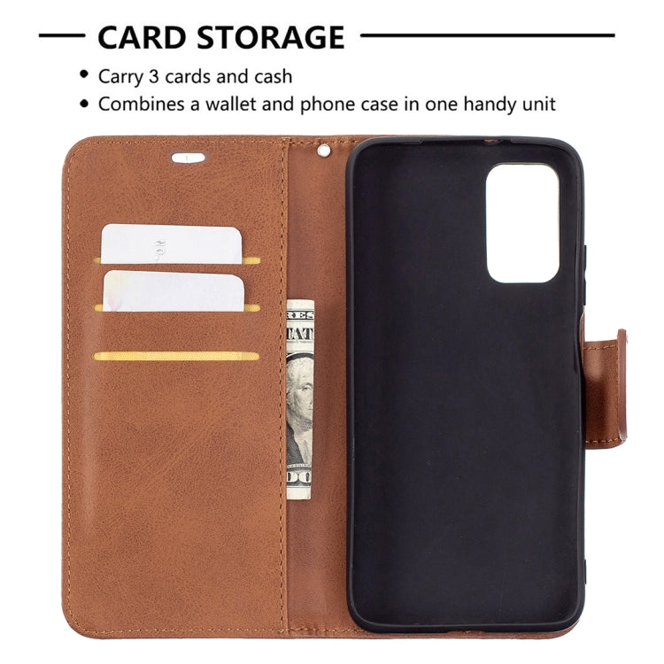 For Xiaomi Poco M3 Retro Lambskin Texture Pure Color Horizontal Flip PU Leather Case with Holder & Card Slots & Wallet & Lanyard(Brown) - Xiaomi Cases by buy2fix | Online Shopping UK | buy2fix