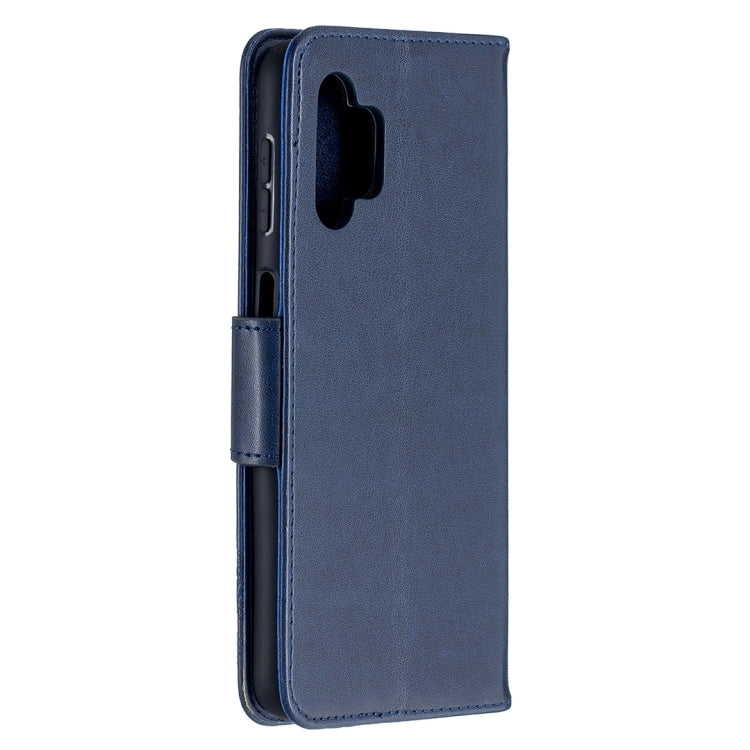 For Samsung Galaxy A32 5G Embossing Two Butterflies Pattern Horizontal Flip PU Leather Case with Holder & Card Slot & Wallet & Lanyard(Blue) by buy2fix