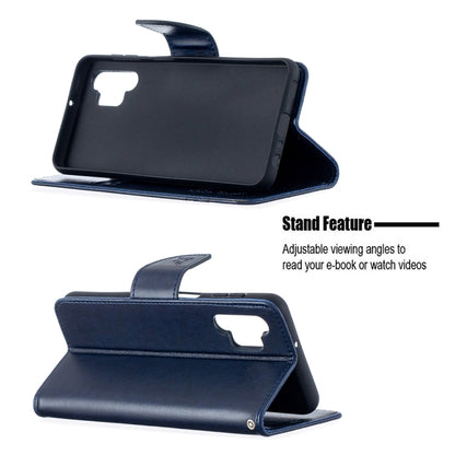 For Samsung Galaxy A32 5G Embossing Two Butterflies Pattern Horizontal Flip PU Leather Case with Holder & Card Slot & Wallet & Lanyard(Blue) by buy2fix