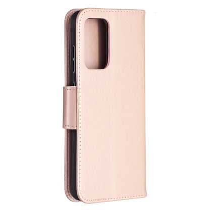For Samsung Galaxy A52 5G / 4G Embossing Two Butterflies Pattern Horizontal Flip PU Leather Case with Holder & Card Slot & Wallet & Lanyard(Rose Gold) by buy2fix