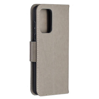 For Samsung Galaxy A52 5G / 4G Embossing Two Butterflies Pattern Horizontal Flip PU Leather Case with Holder & Card Slot & Wallet & Lanyard(Grey) by buy2fix