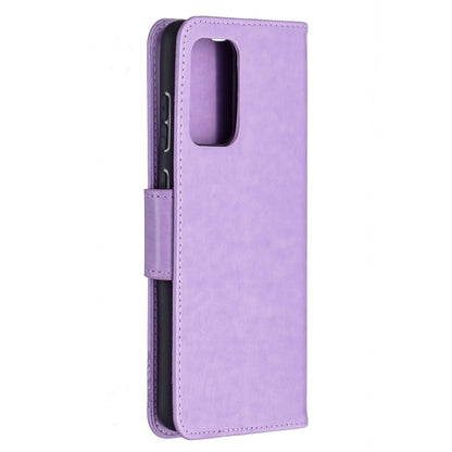 For Samsung Galaxy A72 5G / 4G Embossing Two Butterflies Pattern Horizontal Flip PU Leather Case with Holder & Card Slot & Wallet & Lanyard(Purple) by buy2fix