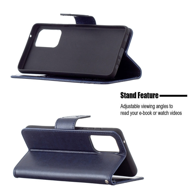 For Samsung Galaxy A72 5G / 4G Embossing Two Butterflies Pattern Horizontal Flip PU Leather Case with Holder & Card Slot & Wallet & Lanyard(Blue) by buy2fix