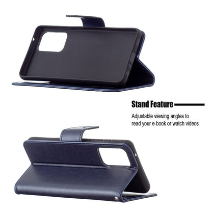 For Samsung Galaxy A72 5G / 4G Embossing Two Butterflies Pattern Horizontal Flip PU Leather Case with Holder & Card Slot & Wallet & Lanyard(Blue) by buy2fix