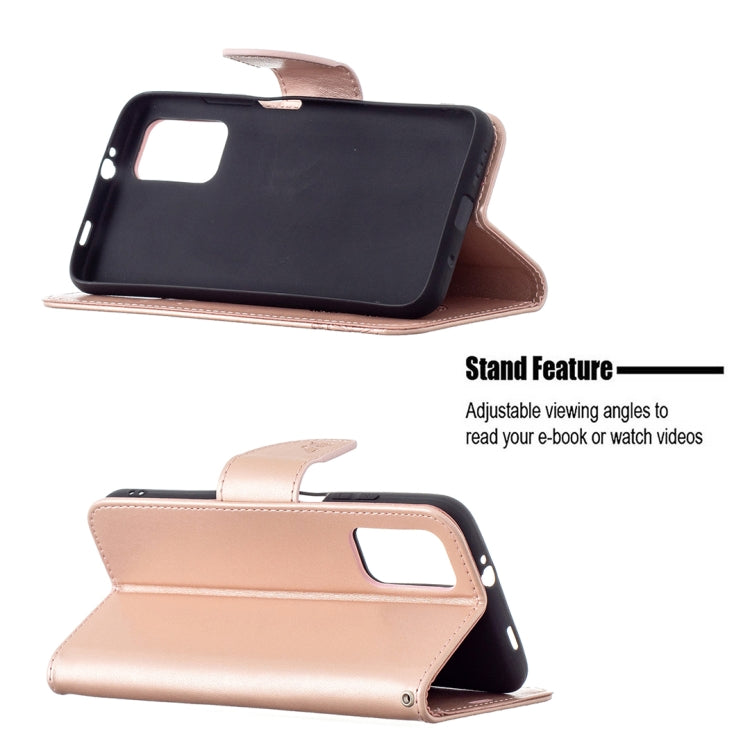 For Xiaomi Poco M3 Embossing Two Butterflies Pattern Horizontal Flip PU Leather Case with Holder & Card Slot & Wallet & Lanyard(Rose Gold) - Xiaomi Cases by buy2fix | Online Shopping UK | buy2fix