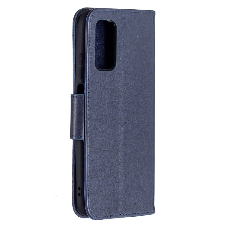 For Xiaomi Poco M3 Embossing Two Butterflies Pattern Horizontal Flip PU Leather Case with Holder & Card Slot & Wallet & Lanyard(Blue) - Xiaomi Cases by buy2fix | Online Shopping UK | buy2fix