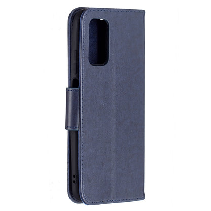 For Xiaomi Poco M3 Embossing Two Butterflies Pattern Horizontal Flip PU Leather Case with Holder & Card Slot & Wallet & Lanyard(Blue) - Xiaomi Cases by buy2fix | Online Shopping UK | buy2fix