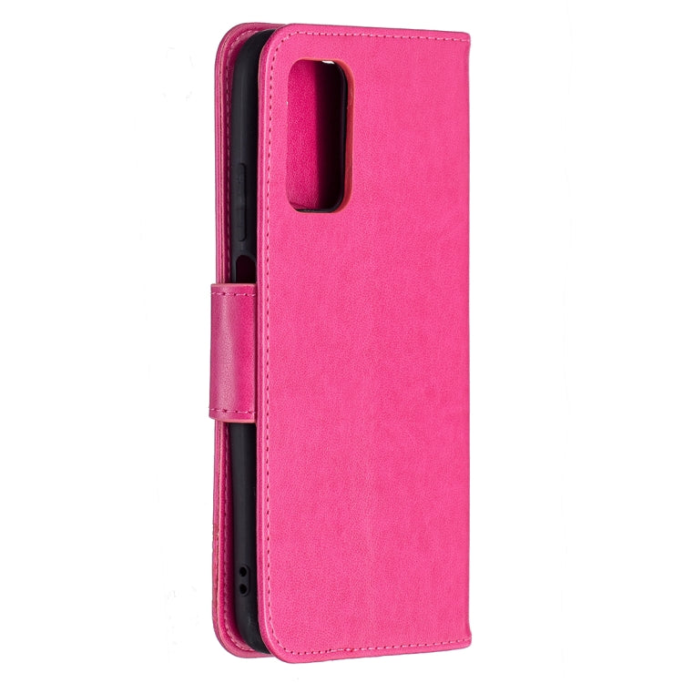 For Xiaomi Poco M3 Embossing Two Butterflies Pattern Horizontal Flip PU Leather Case with Holder & Card Slot & Wallet & Lanyard(Rose Red) - Xiaomi Cases by buy2fix | Online Shopping UK | buy2fix