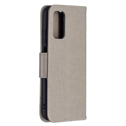 For Xiaomi Poco M3 Embossing Two Butterflies Pattern Horizontal Flip PU Leather Case with Holder & Card Slot & Wallet & Lanyard(Grey) - Xiaomi Cases by buy2fix | Online Shopping UK | buy2fix